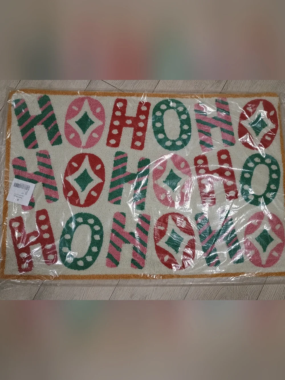 2x3 Ho Ho Ho Hooked Rug Christmas Santa Floor Door Mat Entry Way NEW